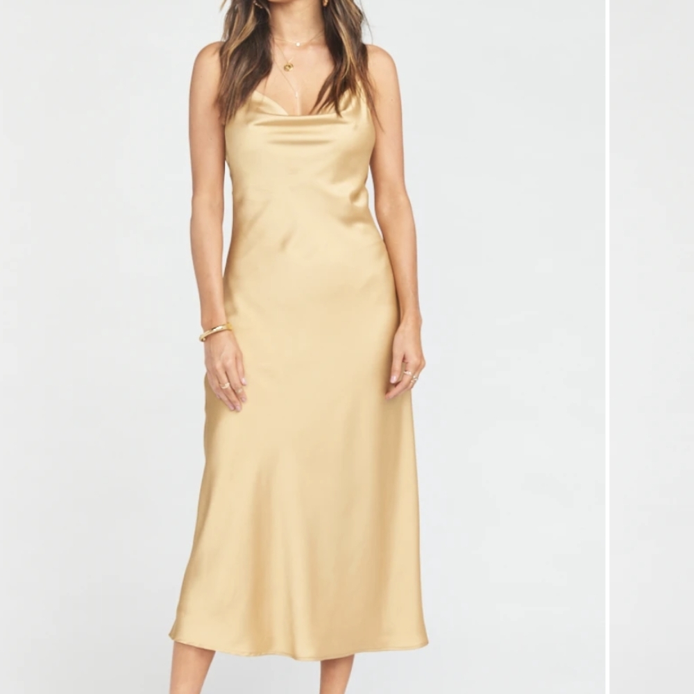 NWT Show Me Your Mumu Verona Gold Cowl Dress